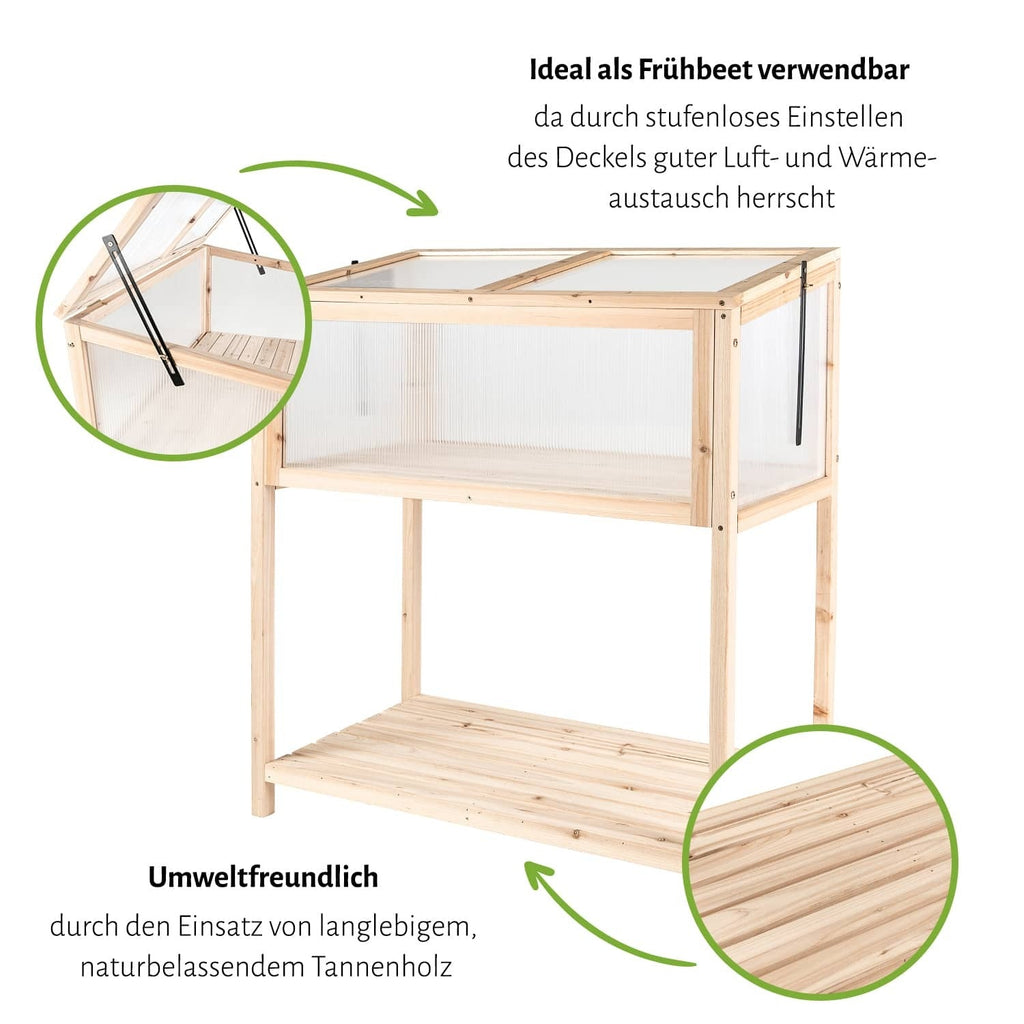 Hochbeet 49 x 90 x 95 / 103 cm - Naturholz