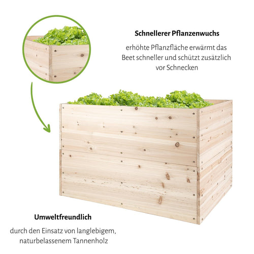 Hochbeet L 117 x 77 x 78 cm - Naturholz