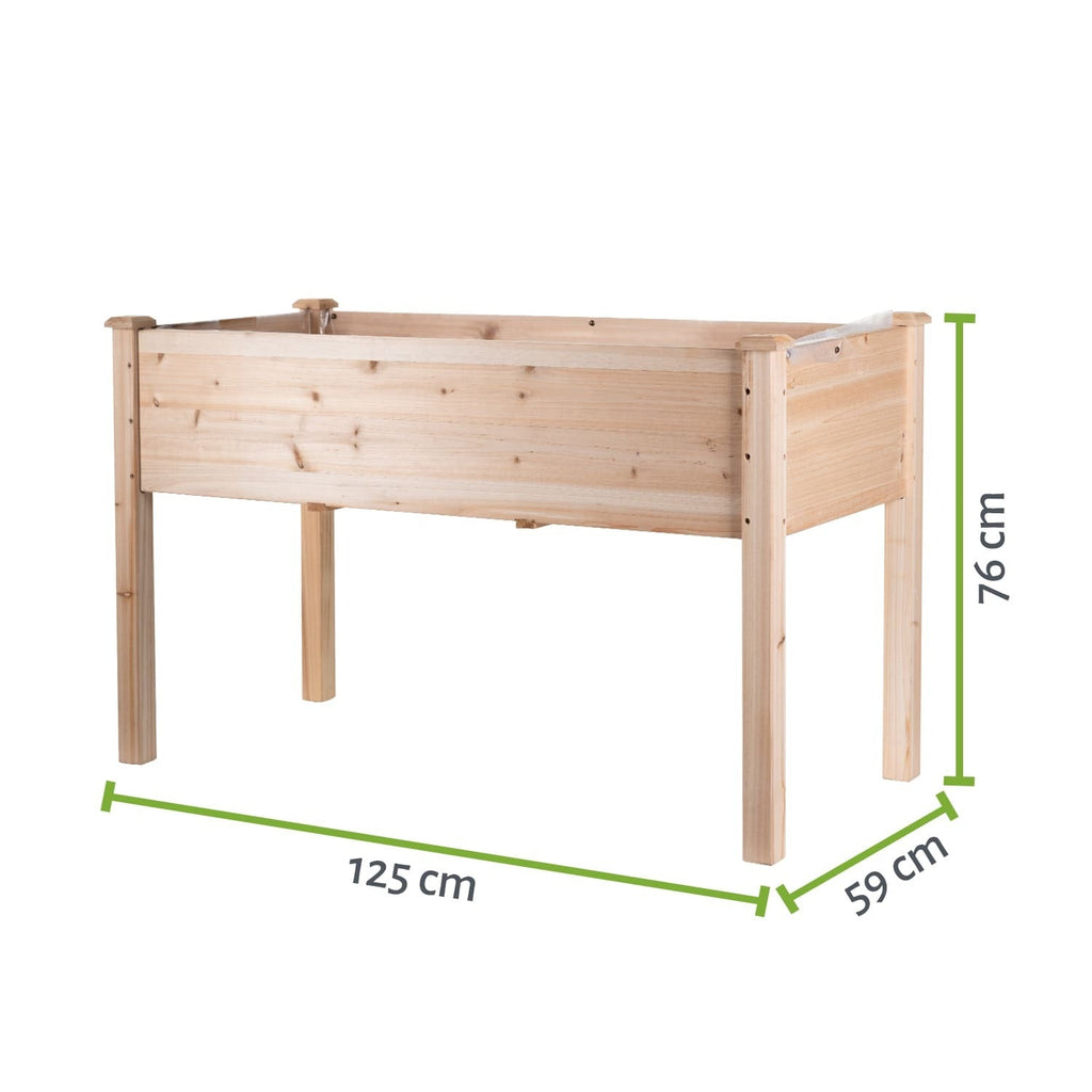 Hochbeet XL 125 x 59 x 76 cm - Naturholz