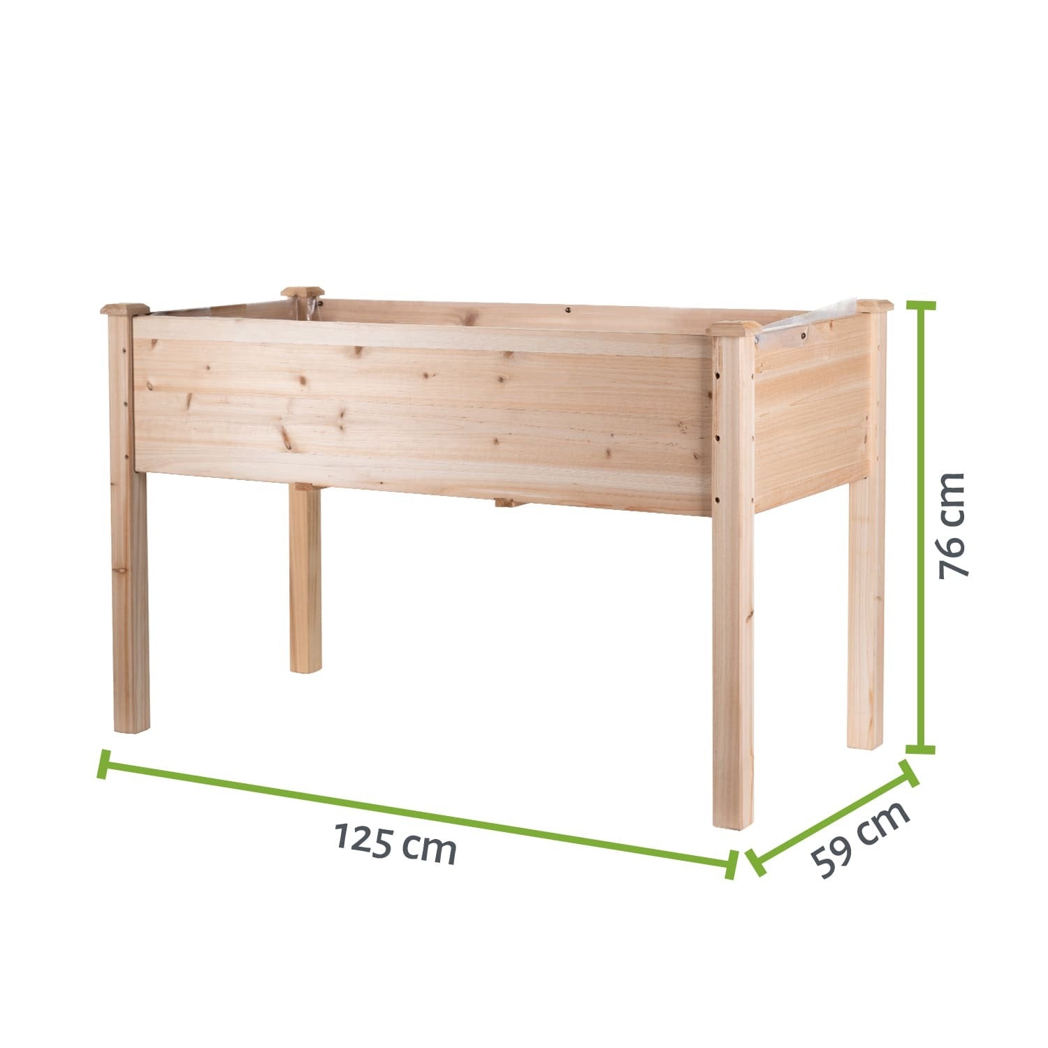 Hochbeet XL 125 x 59 x 76 cm - Naturholz