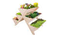 Stufen Hochbeet 121 x 80 x 80 cm - Naturholz