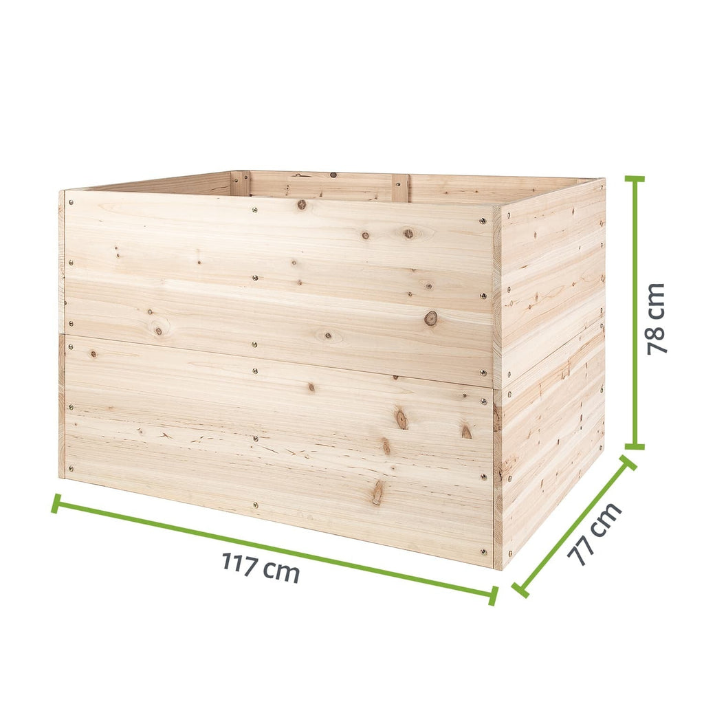 Hochbeet L 117 x 77 x 78 cm - Naturholz