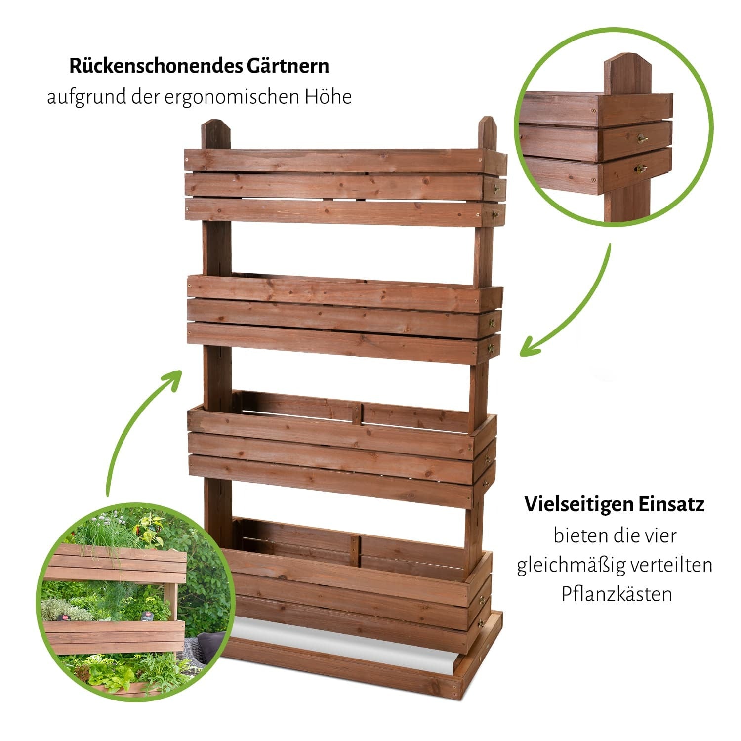 Vertikales Hochbeet 85 x 50 x 145 cm - Tanne